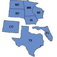 States we do VA loans, MN, WI, IA, SD, ND, CO, TX, FL